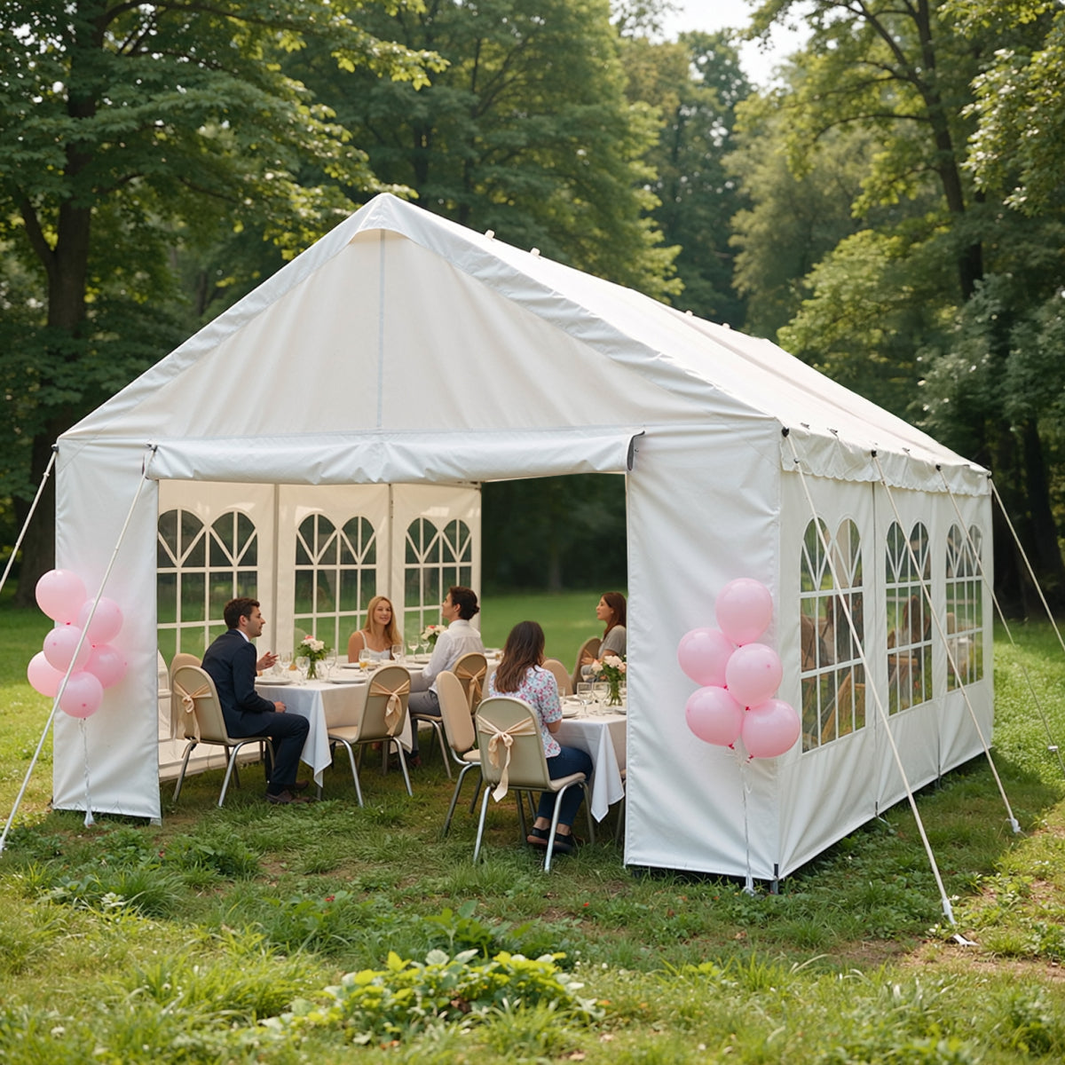 Pop-up party tent canopy for outdoor gatherings