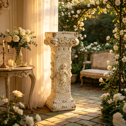 33-inch pedestal column plant stand