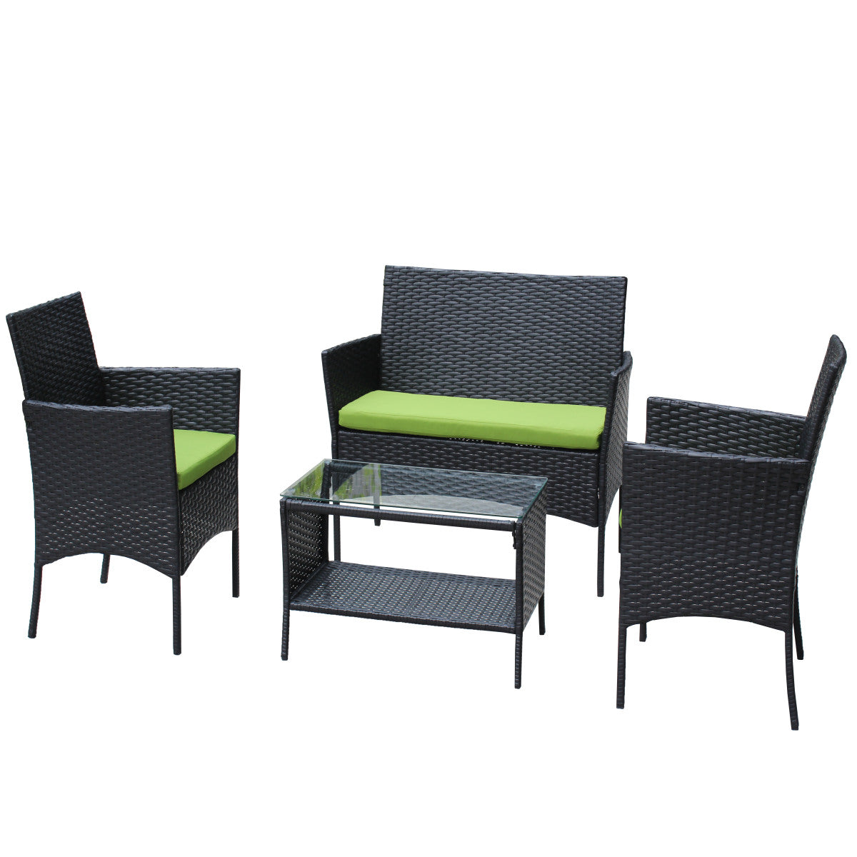 4-piece rattan patio furniture set for outdoor seating